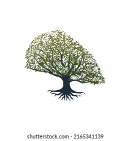 lush tree logo shaped like a brain