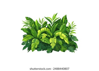 Lush Tropical Foliage Plant. Vector illustration design.