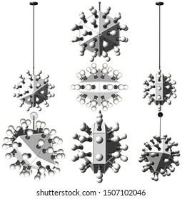 Luster Chandelier With Light Bulbs Vector 56. Illustration Isolated On White Background. A Vector Illustration Of Luster Chandelier.