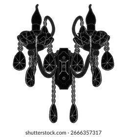 Luster Kronleuchter Vektor 109. Sconce Lampe-Halterung Laterne Illustration einzeln auf weißem Hintergrund. 