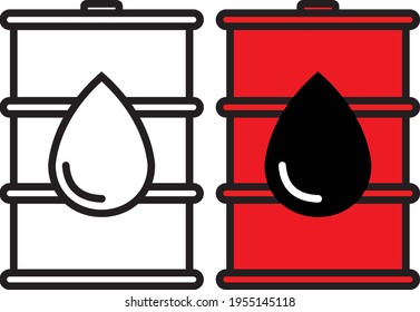 lustration vector icon Oil barrel  isolated on white