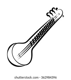 Lute Hand Drawn Vector Icon