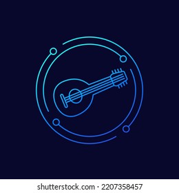 Lute Icon, Linear Vector Design