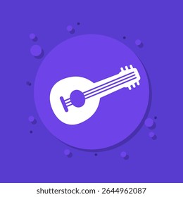 lute icon, musical string instrument, vector