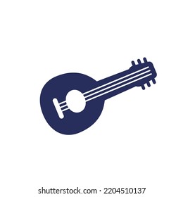 Lute Icon On White, Vector