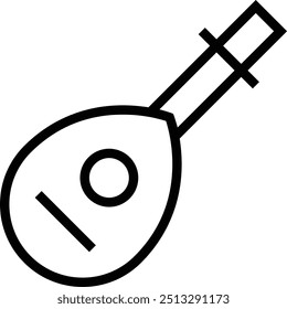 lute icon. Thin linear style design isolated on white background