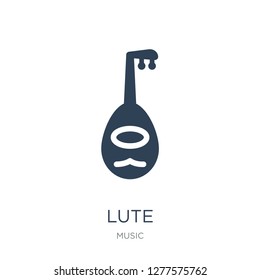 lute icon vector on white background, lute trendy filled icons from Music collection, lute vector illustration