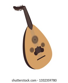 Lute, Oud - Arabic, Oriental, Greek Music Instrument  - Icon Illustration Isolated