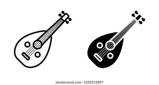 Lute, oud icon set. for mobile concept and web design on white background