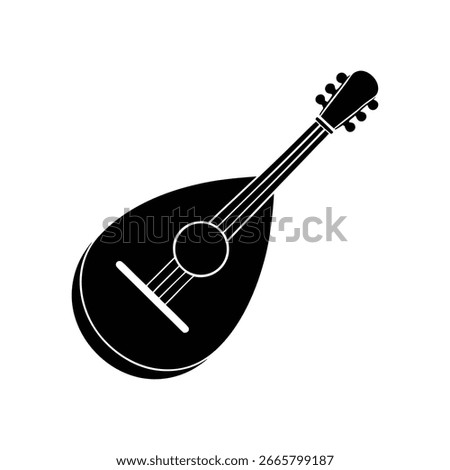 Lute silhouette vector art illustration