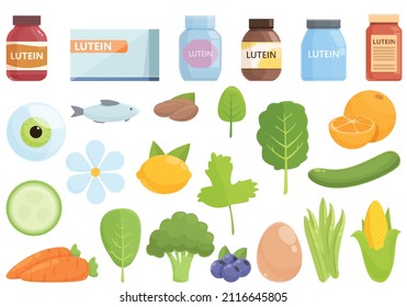 Lutein Icon Cartoon Vector. Eye Blueberry. Health Care