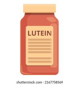 Lutein supplement icon cartoon vector. Food vitamin. Herbal health