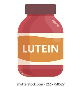 Lutein system jar icon cartoon vector. Medicine care. Healthy product