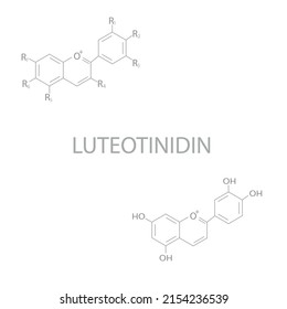 Luteotinidin molecular skeletal chemical formula.