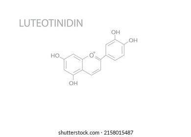 Luteotinidin molecular skeletal chemical formula.