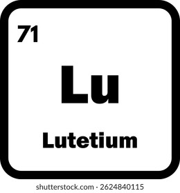 Lutetium chemical element icon isolated on white background . Lutetium icon . Vector