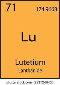 Lutetium Element Vector icon, Periodic Table Element