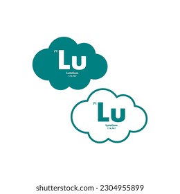 Lutetium Symbol-Set. Vektorgrafik für Webdesign