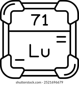 Diseño de icono de Vector de línea de lutecio