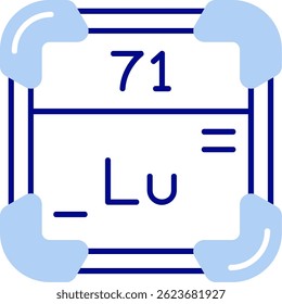 Diseño de icono de Vector de línea de lutecio