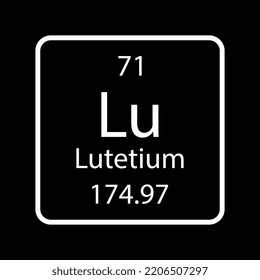 Lutetium symbol. Chemical element of the periodic table. Vector illustration.