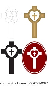 Lutheran Cross Vector Illustration Isolated On A White Background