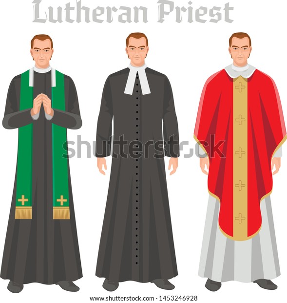 Lutheran Priest Vestment Flat Illustration Stock Vector (Royalty Free ...