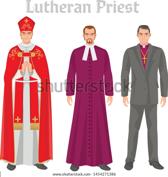 Lutheran Priest Vestment Flat Illustration Stock Vector (Royalty Free ...