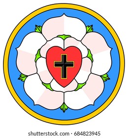 Lutheran Rose Emblem (Luther Seal). A Widely-recognized Symbol For Lutheranism. This Rose Is Being Used In Many Blazons.