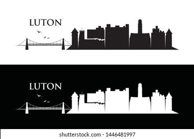 Luton skyline - England, United Kingdom, UK, Great Britain - vector illustration