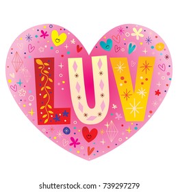 LUV - heart shaped vector design
