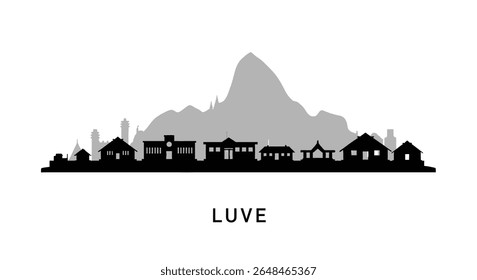Luve City Silhouette Landscape Vector.