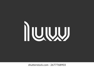 LUW Creative Diseño de Logo de Letra Moderna Única. Diseño elegante del logotipo del monograma con los Elementos decorativos y la tipografía
