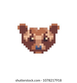 Luwak coffee logo. Marten head pixel art icon, musang palm animal. Design for sticker, mobile app. Isolated vector illustration. 8-bit sprite.  