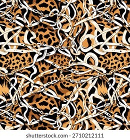 Lux Diseño de patrón de cadena de leopardo barroco