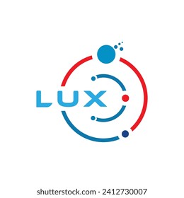 Diseño del logotipo de la tecnología de letras LUX sobre fondo blanco. LLUX creativa siglas letra concepto del logotipo de TI. Diseño de letras LUX. Vector Pro