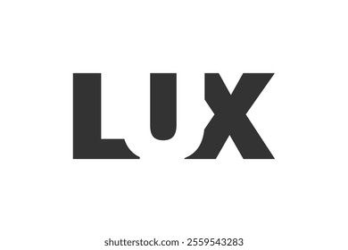 LUX logo design. Initial letter L U X bold font style for tech startups, consulting, corporate branding. Creative company name, headlines typography identity, trendy logotype. Vector illustration.