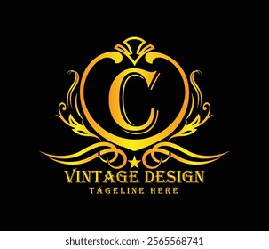 Luxary C letter logo design