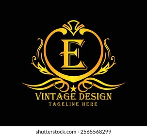 Luxary E letter logo design