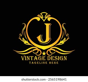 Luxary J letter logo design