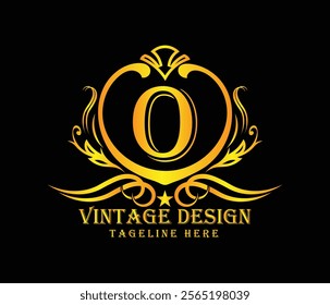 Luxary O letter logo design