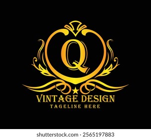 Luxary Q letter logo design