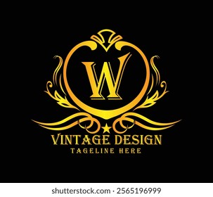 Luxary W letter logo design. 