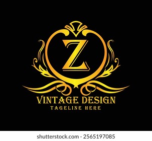 Luxary Z letter logo design. 