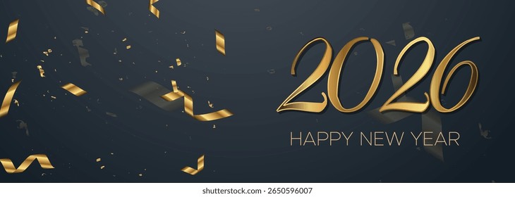 Banner Luxe Gold 2026 com fundo de confete para promoções exclusivas de férias