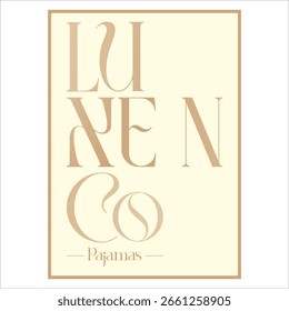 Luxe n Co Pajamas Elegant Typography and Soft Beige Tones