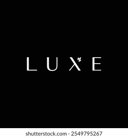 Luxe typography luxury logo design with black background.