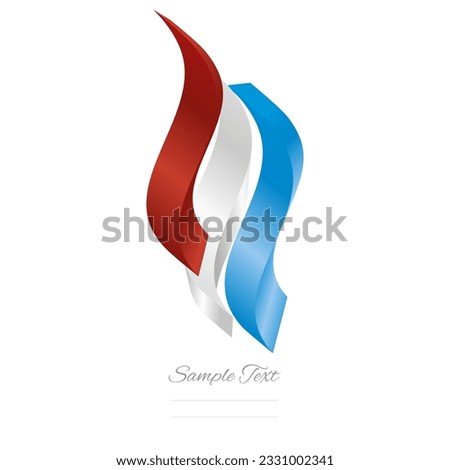 Luxembourg abstract flag logo icon. Luxembourger 3d flag ribbon banner isolated on white background