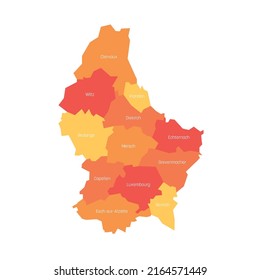 Luxemburg - Karte der Kantone