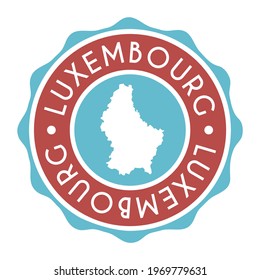 Luxembourg Badge Map Vector Seal. National Symbol Country Stamp Design Icon Label. 